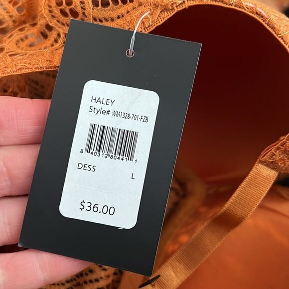 Frederick’s of Hollywood Haley All Over Lace Bralette Desert Sun NWT L - Picture 3 of 6